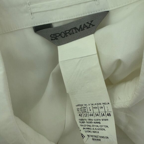 Sportmax white classic cotton short sleeve size 12 - Picture 4 of 6